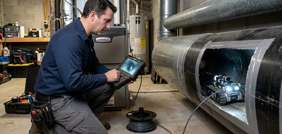 Robotic Duct Inspection in Mansfield, TX